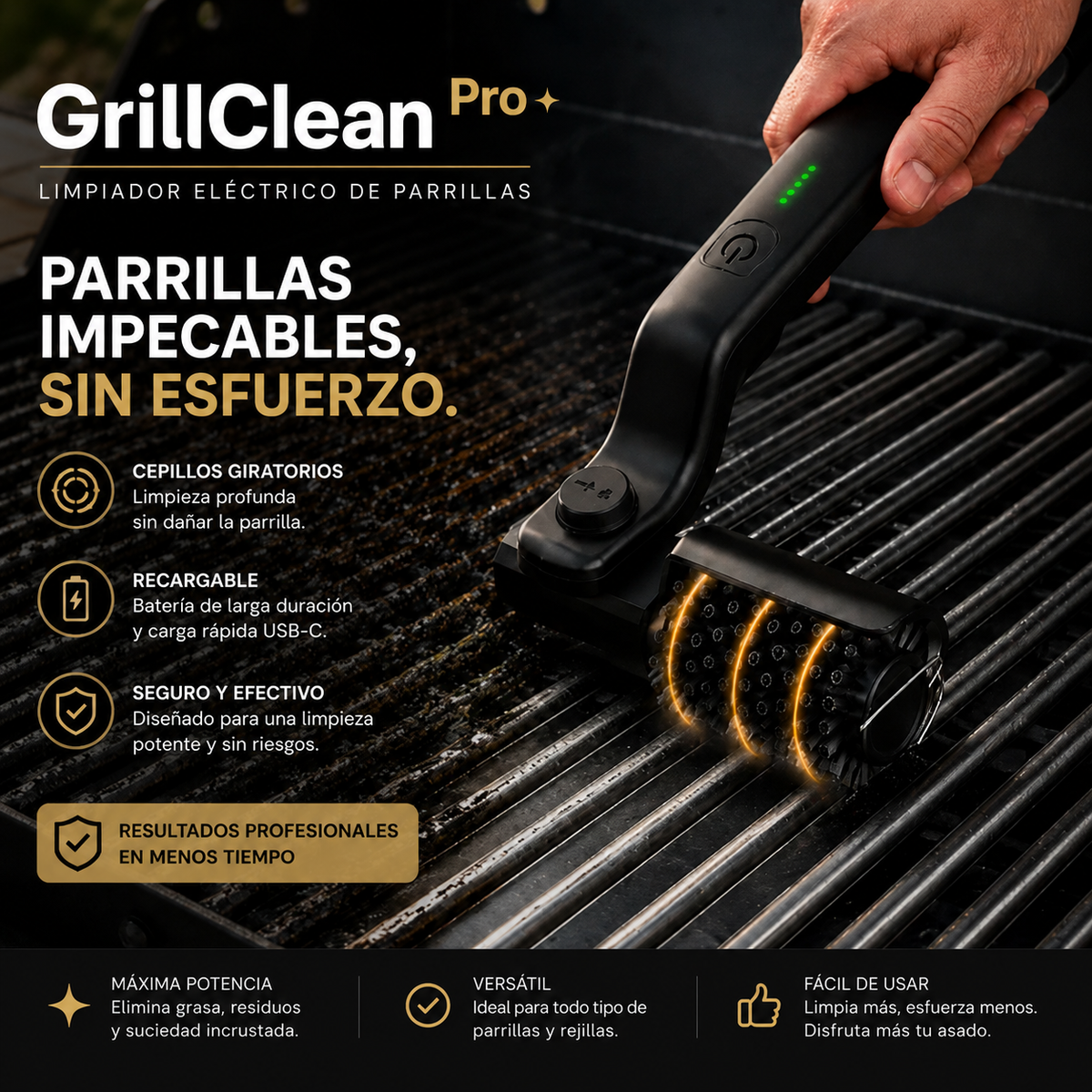 GrillClean Pro — Limpiador Eléctrico de Parrillas